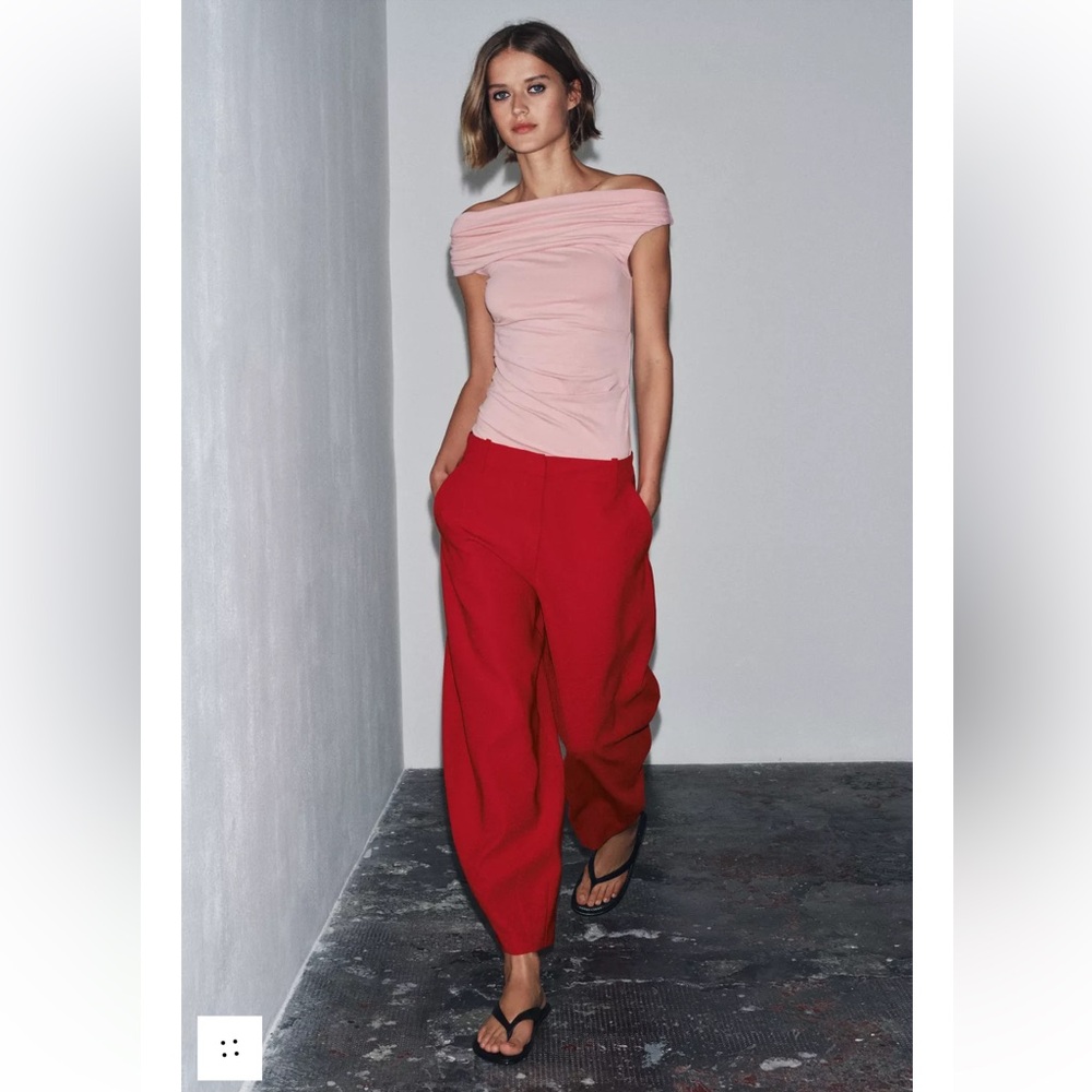 Zara Pink Draped Top
